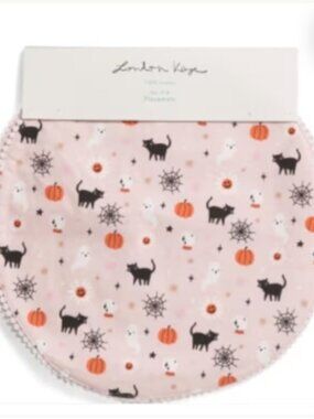 NWT London Kaye Halloween Blush Color Spooky Set of 4 Cotton Round Placemats